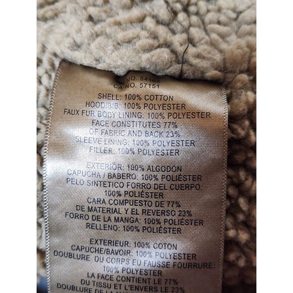 Levi's Men's Large Tall Hooded Military Jacket – Washed Cotton, Sherpa Lined - Picture 11 of 11